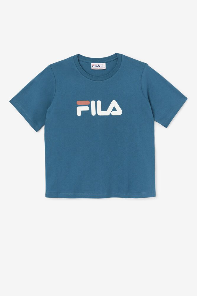 Fila T-Shirt Womens Blue Thea - Ireland 45620-STZU